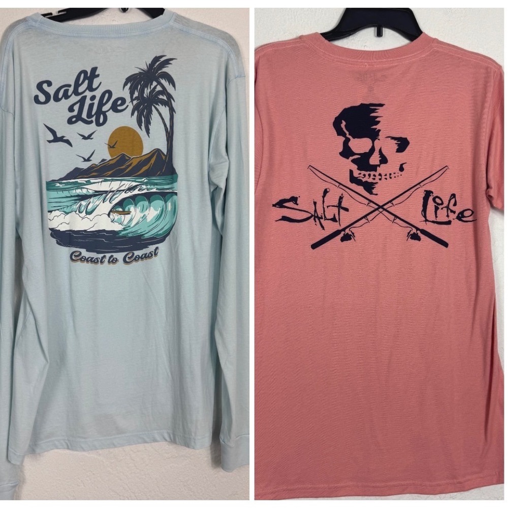 Bundle of 2 NWT Salt Life Mens Graphic Shirts Size L